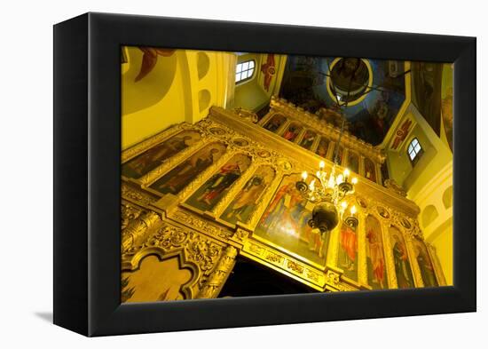 Iconostasis inside St. Basil's Cathedral, Moscow, Russia, Europe-Miles Ertman-Framed Premier Image Canvas