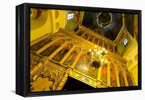 Iconostasis inside St. Basil's Cathedral, Moscow, Russia, Europe-Miles Ertman-Framed Premier Image Canvas