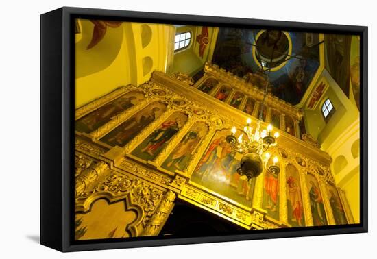 Iconostasis inside St. Basil's Cathedral, Moscow, Russia, Europe-Miles Ertman-Framed Premier Image Canvas