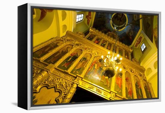 Iconostasis inside St. Basil's Cathedral, Moscow, Russia, Europe-Miles Ertman-Framed Premier Image Canvas