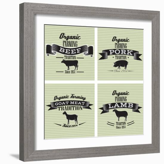 Icons Pig, Cow, Sheep, Goat-111chemodan111-Framed Art Print