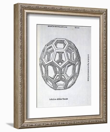 Icosaedron Abscisum Vacuum, Illustration from 'Divina Proportione' by Luca Pacioli (C.1445-1517),…-Leonardo da Vinci-Framed Giclee Print