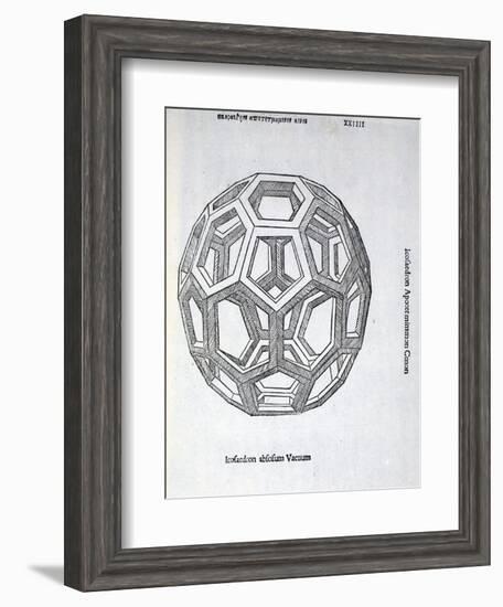 Icosaedron Abscisum Vacuum, Illustration from 'Divina Proportione' by Luca Pacioli (C.1445-1517),…-Leonardo da Vinci-Framed Giclee Print