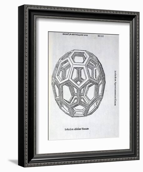 Icosaedron Abscisum Vacuum, Illustration from 'Divina Proportione' by Luca Pacioli (C.1445-1517),…-Leonardo da Vinci-Framed Giclee Print