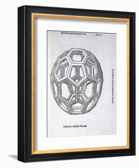 Icosaedron Abscisum Vacuum, Illustration from 'Divina Proportione' by Luca Pacioli (C.1445-1517),…-Leonardo da Vinci-Framed Giclee Print