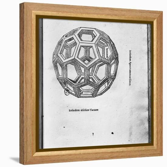 Icosahedron, from "De Divina Proportione" by Luca Pacioli, Published 1509, Venice-Leonardo da Vinci-Framed Premier Image Canvas