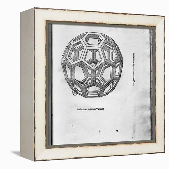 Icosahedron, from "De Divina Proportione" by Luca Pacioli, Published 1509, Venice-Leonardo da Vinci-Framed Premier Image Canvas