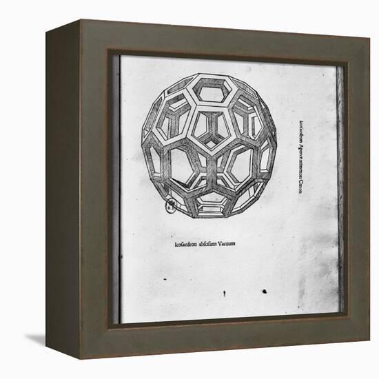 Icosahedron, from "De Divina Proportione" by Luca Pacioli, Published 1509, Venice-Leonardo da Vinci-Framed Premier Image Canvas