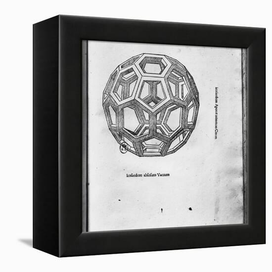 Icosahedron, from "De Divina Proportione" by Luca Pacioli, Published 1509, Venice-Leonardo da Vinci-Framed Premier Image Canvas