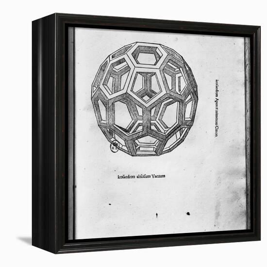 Icosahedron, from "De Divina Proportione" by Luca Pacioli, Published 1509, Venice-Leonardo da Vinci-Framed Premier Image Canvas