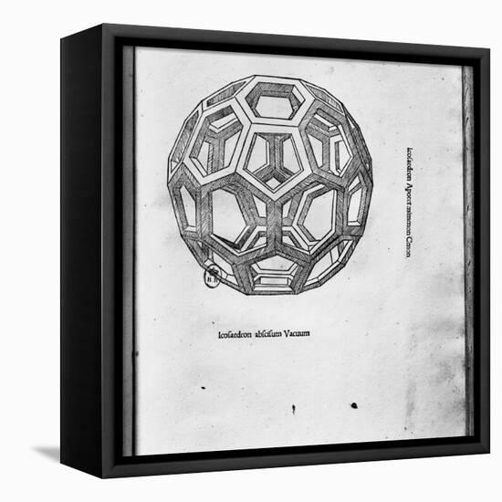 Icosahedron, from "De Divina Proportione" by Luca Pacioli, Published 1509, Venice-Leonardo da Vinci-Framed Premier Image Canvas