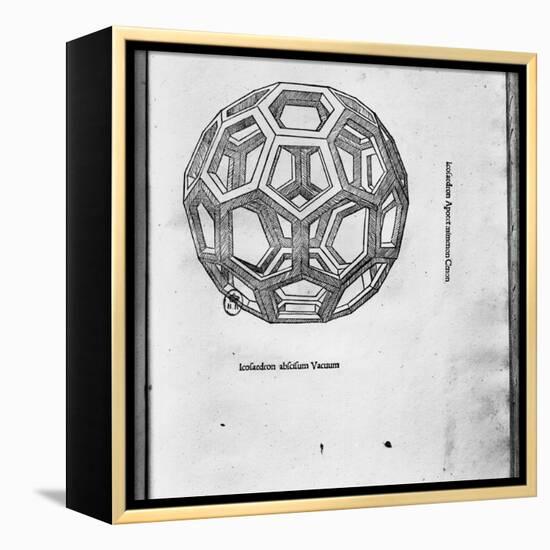 Icosahedron, from "De Divina Proportione" by Luca Pacioli, Published 1509, Venice-Leonardo da Vinci-Framed Premier Image Canvas