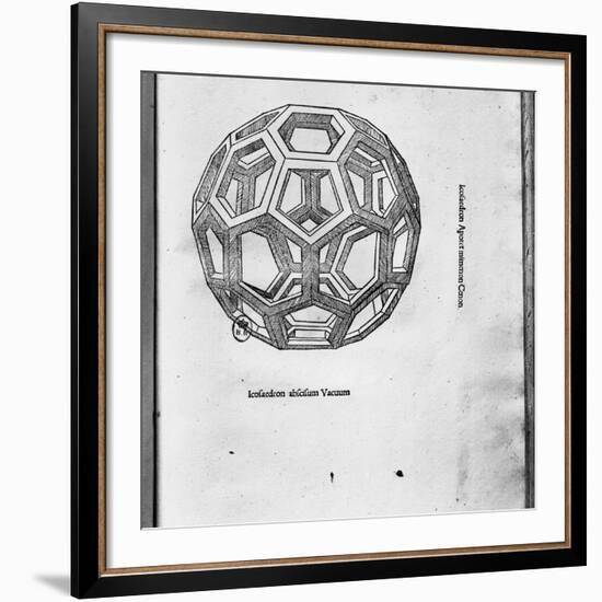 Icosahedron, from "De Divina Proportione" by Luca Pacioli, Published 1509, Venice-Leonardo da Vinci-Framed Giclee Print