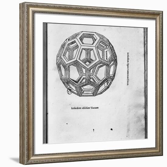 Icosahedron, from "De Divina Proportione" by Luca Pacioli, Published 1509, Venice-Leonardo da Vinci-Framed Giclee Print