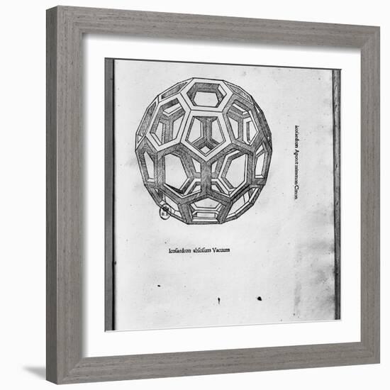 Icosahedron, from "De Divina Proportione" by Luca Pacioli, Published 1509, Venice-Leonardo da Vinci-Framed Giclee Print