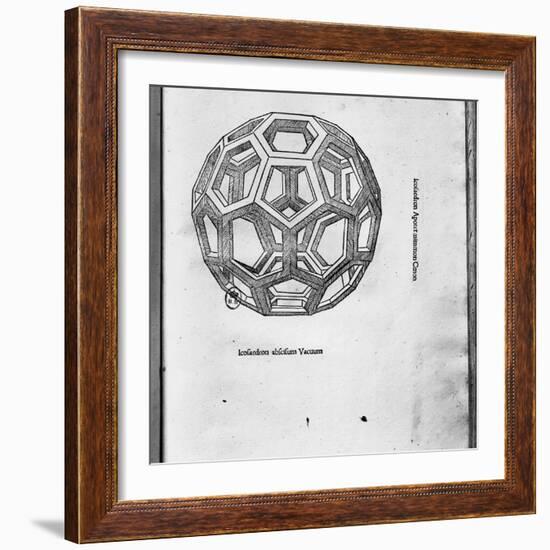 Icosahedron, from "De Divina Proportione" by Luca Pacioli, Published 1509, Venice-Leonardo da Vinci-Framed Giclee Print