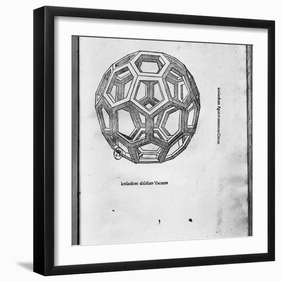 Icosahedron, from "De Divina Proportione" by Luca Pacioli, Published 1509, Venice-Leonardo da Vinci-Framed Giclee Print