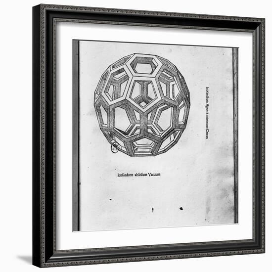 Icosahedron, from "De Divina Proportione" by Luca Pacioli, Published 1509, Venice-Leonardo da Vinci-Framed Giclee Print