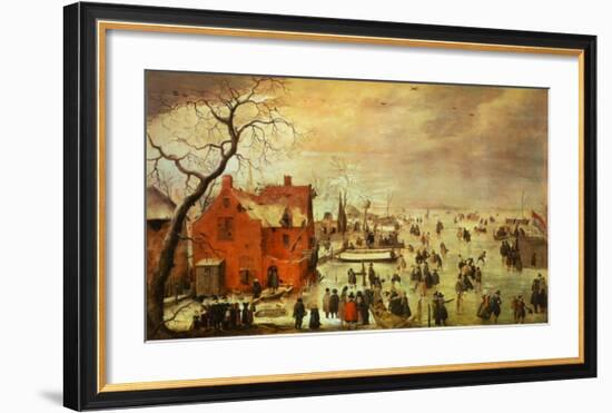 Icy Landscape-Hendrick Avercamp-Framed Collectable Print