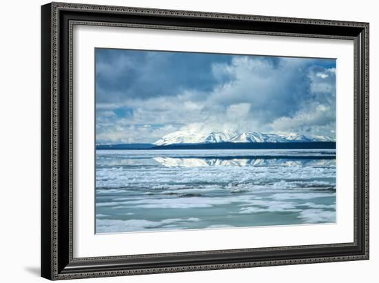 Icy Summer Landscape at Yellowstone Lake, Wyoming-Vincent James-Framed Photographic Print