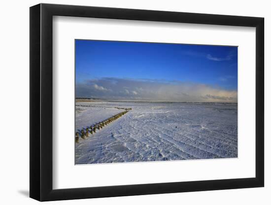 Icy Winter Morning in the Mudflat in Front of Keitum (Village) on the Island of Sylt-Uwe Steffens-Framed Photographic Print