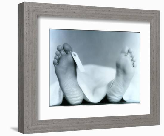 ID Tag on Cadaver-Cristina-Framed Photographic Print