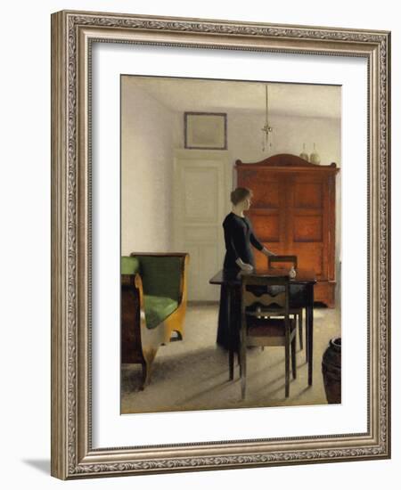 Ida in an Interior, 1897-Vilhelm Hammershoi-Framed Giclee Print