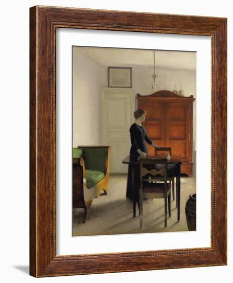 Ida in an Interior, 1897-Vilhelm Hammershoi-Framed Giclee Print