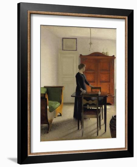 Ida in an Interior, 1897-Vilhelm Hammershoi-Framed Giclee Print