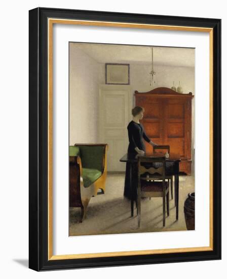 Ida in an Interior, 1897-Vilhelm Hammershoi-Framed Giclee Print