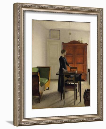 Ida in an Interior, 1897-Vilhelm Hammershoi-Framed Giclee Print