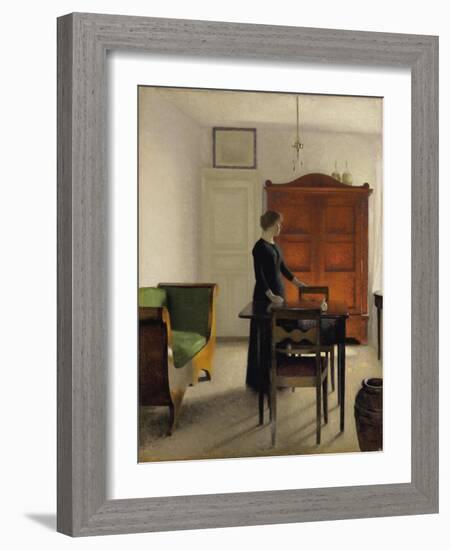 Ida in an Interior, 1897-Vilhelm Hammershoi-Framed Giclee Print