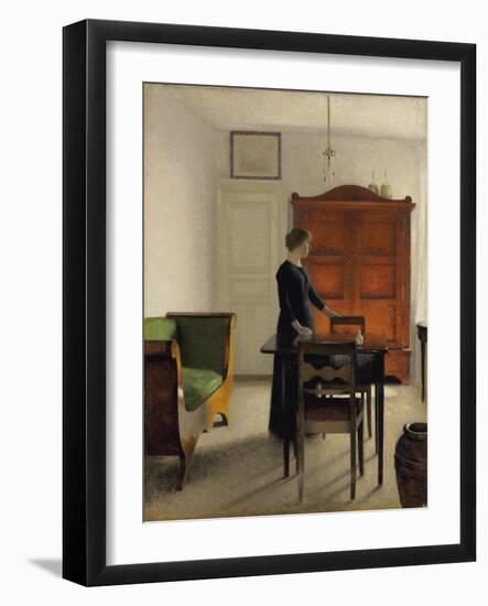Ida in an Interior, 1897-Vilhelm Hammershoi-Framed Giclee Print