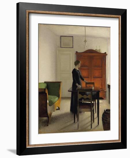 Ida in an Interior, 1897-Vilhelm Hammershoi-Framed Giclee Print