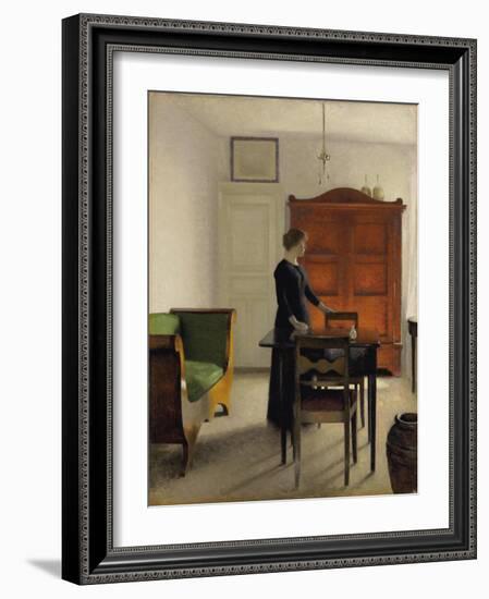 Ida in an Interior, 1897-Vilhelm Hammershoi-Framed Giclee Print