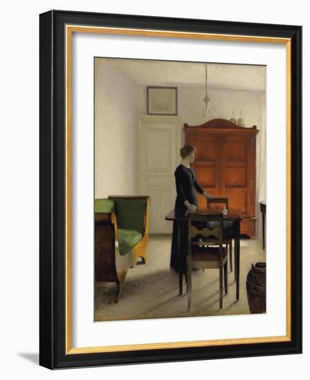 Ida in an Interior, 1897-Vilhelm Hammershoi-Framed Giclee Print