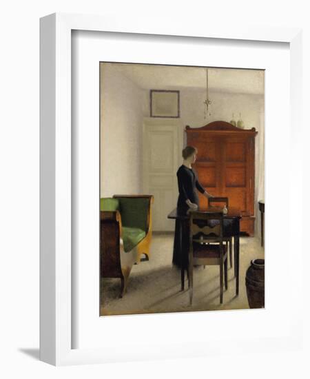 Ida in an Interior, 1897-Vilhelm Hammershoi-Framed Giclee Print