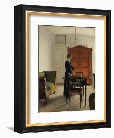 Ida in an Interior, 1897-Vilhelm Hammershoi-Framed Giclee Print