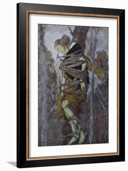 Ida Rubinstein in the Play the Martyrdom of St. Sebastian by Gabriele D'Annuzio, 1922-Léon Bakst-Framed Giclee Print