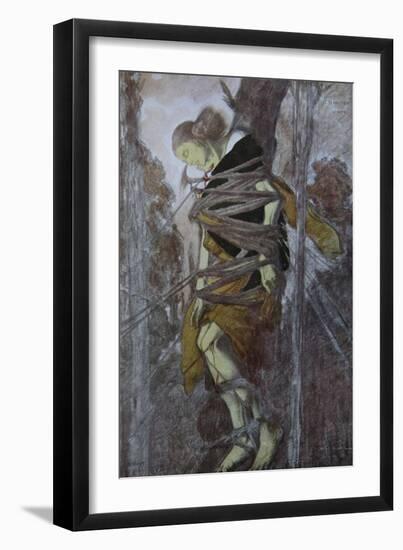 Ida Rubinstein in the Play the Martyrdom of St. Sebastian by Gabriele D'Annuzio, 1922-Léon Bakst-Framed Giclee Print