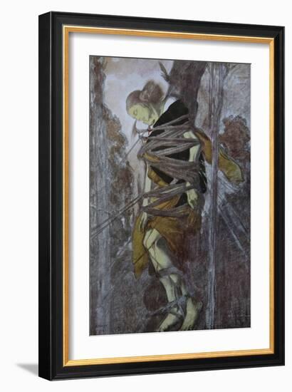 Ida Rubinstein in the Play the Martyrdom of St. Sebastian by Gabriele D'Annuzio, 1922-Léon Bakst-Framed Giclee Print