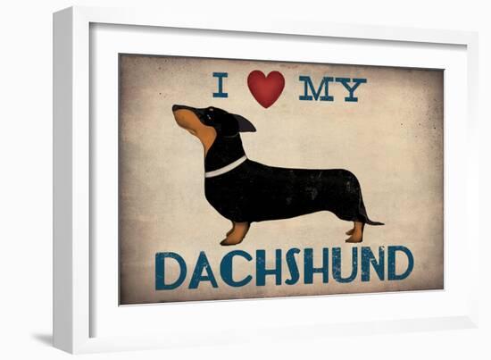 IDachshund Longboards - Love v2-Ryan Fowler-Framed Art Print