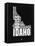 Idaho Black and White Map-NaxArt-Framed Stretched Canvas