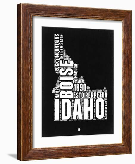 Idaho Black and White Map-NaxArt-Framed Art Print