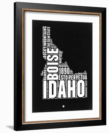 Idaho Black and White Map-NaxArt-Framed Art Print