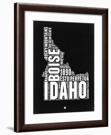 Idaho Black and White Map-NaxArt-Framed Art Print