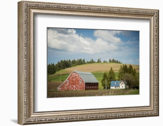 Idaho, Camas Prairie, Keuterville Farm and Barn-Alison Jones-Framed Photographic Print