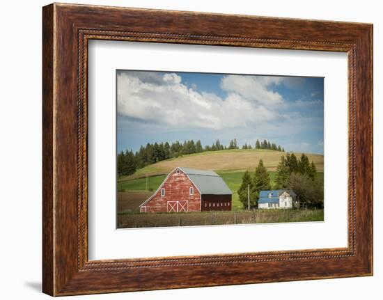 Idaho, Camas Prairie, Keuterville Farm and Barn-Alison Jones-Framed Photographic Print