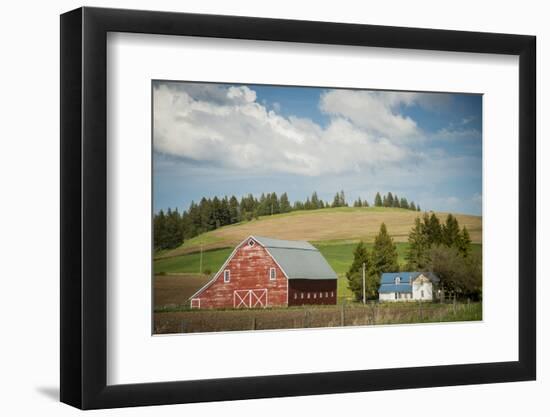 Idaho, Camas Prairie, Keuterville Farm and Barn-Alison Jones-Framed Photographic Print