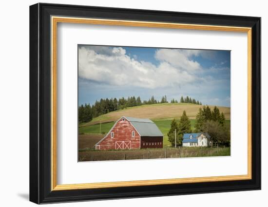 Idaho, Camas Prairie, Keuterville Farm and Barn-Alison Jones-Framed Photographic Print